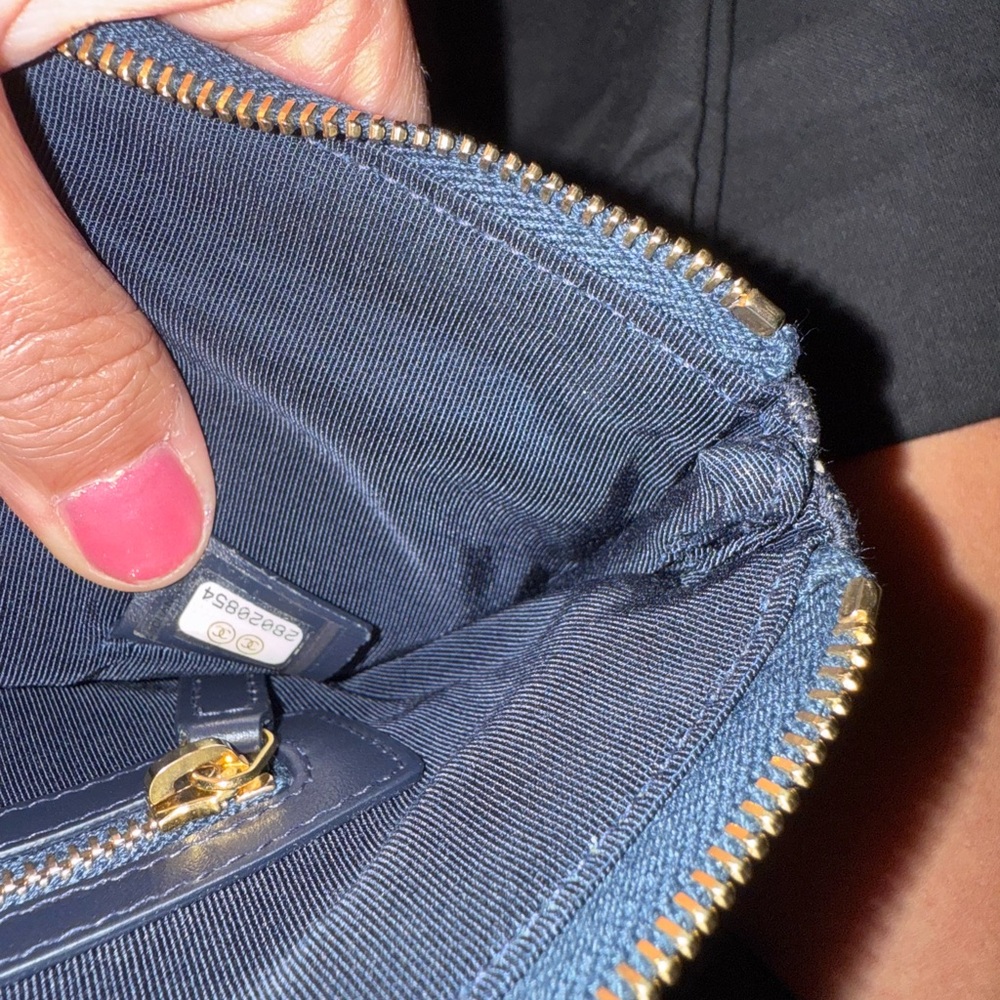 Chanel Navy Blue and Gold Pouch MM - Picture 12 of 13